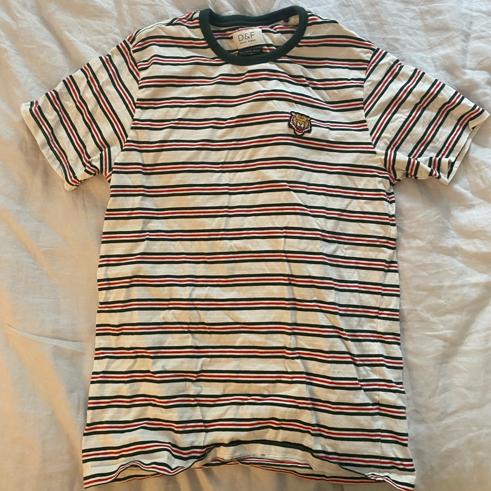 D & F Ricky Singh Striped shirt with tiger